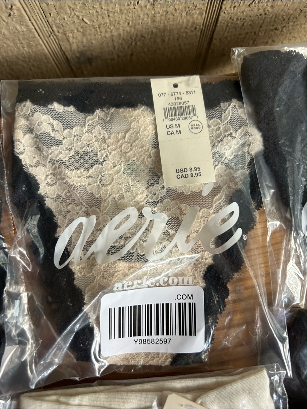 Lot of aerie Women’s Panties — new in bag, size medium, black, gray, multi - Picture 11 of 14